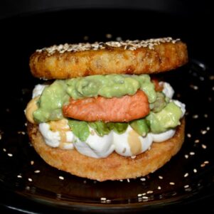 Burger de salmón cocido